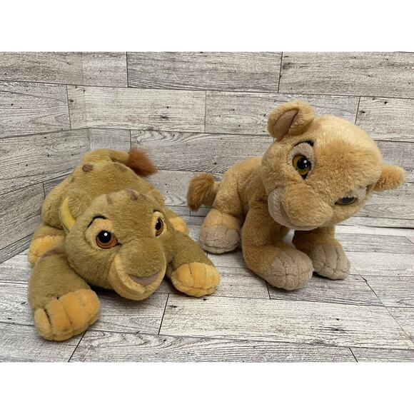 Vintage Disney The Lion King Simba Nala Plush Stuffed Animal Set - Picture 1 of 12